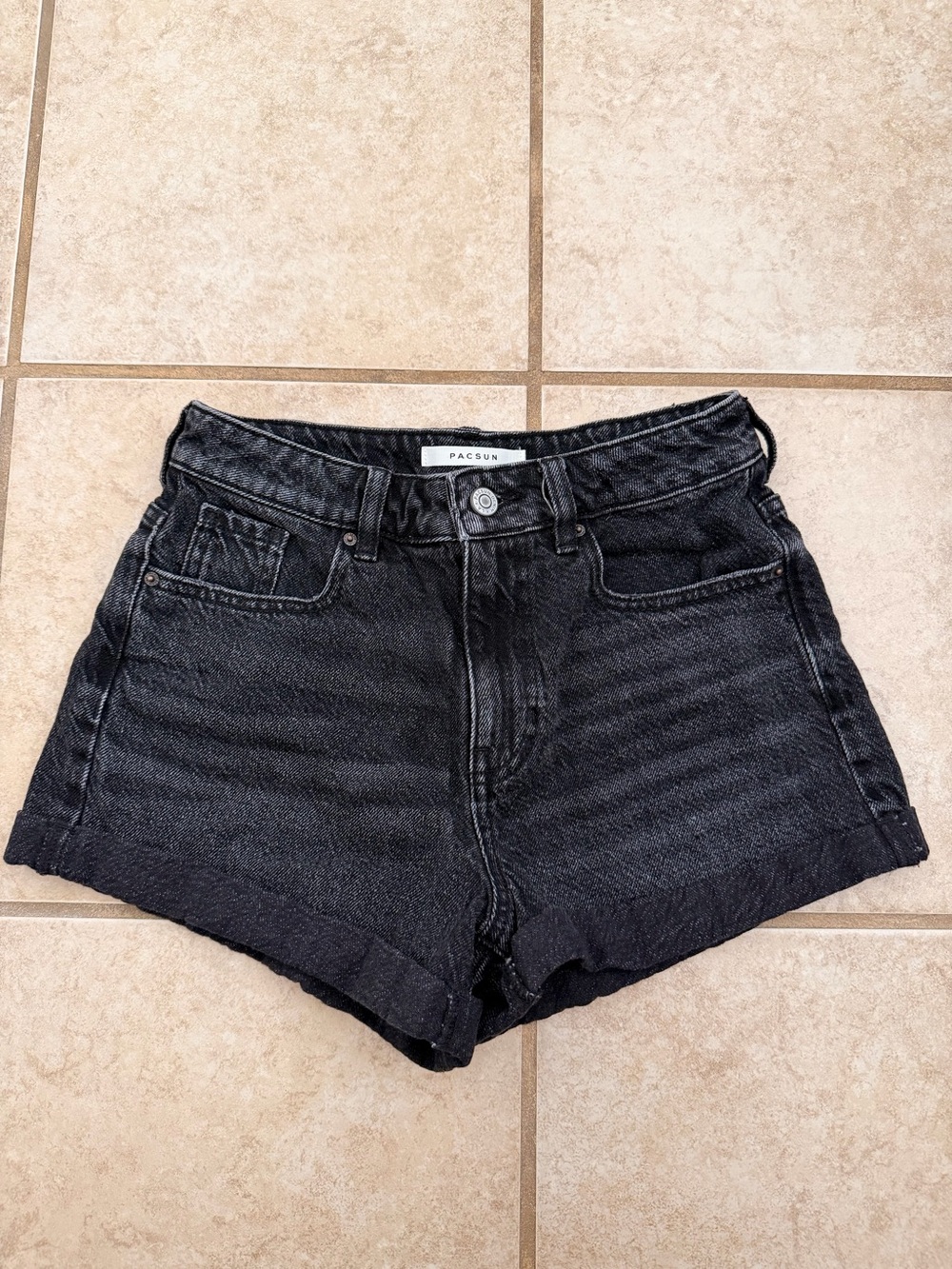 EUC PacSun Black High-Rise Mom Denim Shorts